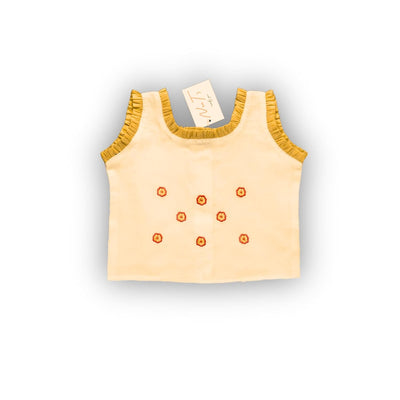 Skirt & Top Set for Girls: Traditional Onam Attire From NutsClothing | Embroidery - Kasavu | For Ages 6 Months to 7 Years