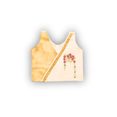Skirt & Top Set for Girls: Traditional Onam Attire From NutsClothing | Embroidery - Kasavu | For Ages 6 Months to 7 Years