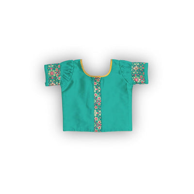 Skirt & Top Set for Girls: Traditional Onam Attire From NutsClothing | Peacock Green | Gold | Red | For Ages 6 Months to 7 Years