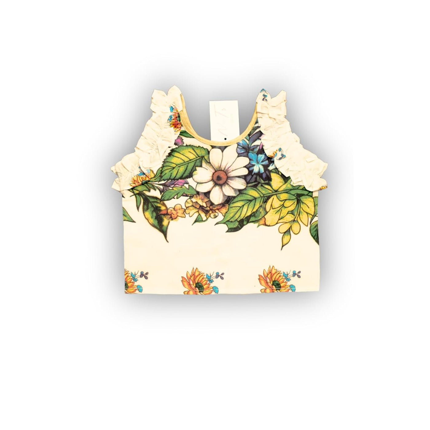 Skirt & Top Set for Girls: Traditional Onam Printed Attire From NutsClothing | Green | Red | For Ages 6 Months to 7 Years