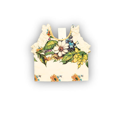 Skirt & Top Set for Girls: Traditional Onam Printed Attire From NutsClothing | Green | Red | For Ages 6 Months to 7 Years