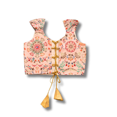 Skirt & Top Set for Girls: Traditional Onam Attire From NutsClothing | Peach Pink | Icy Blue| Pearl White