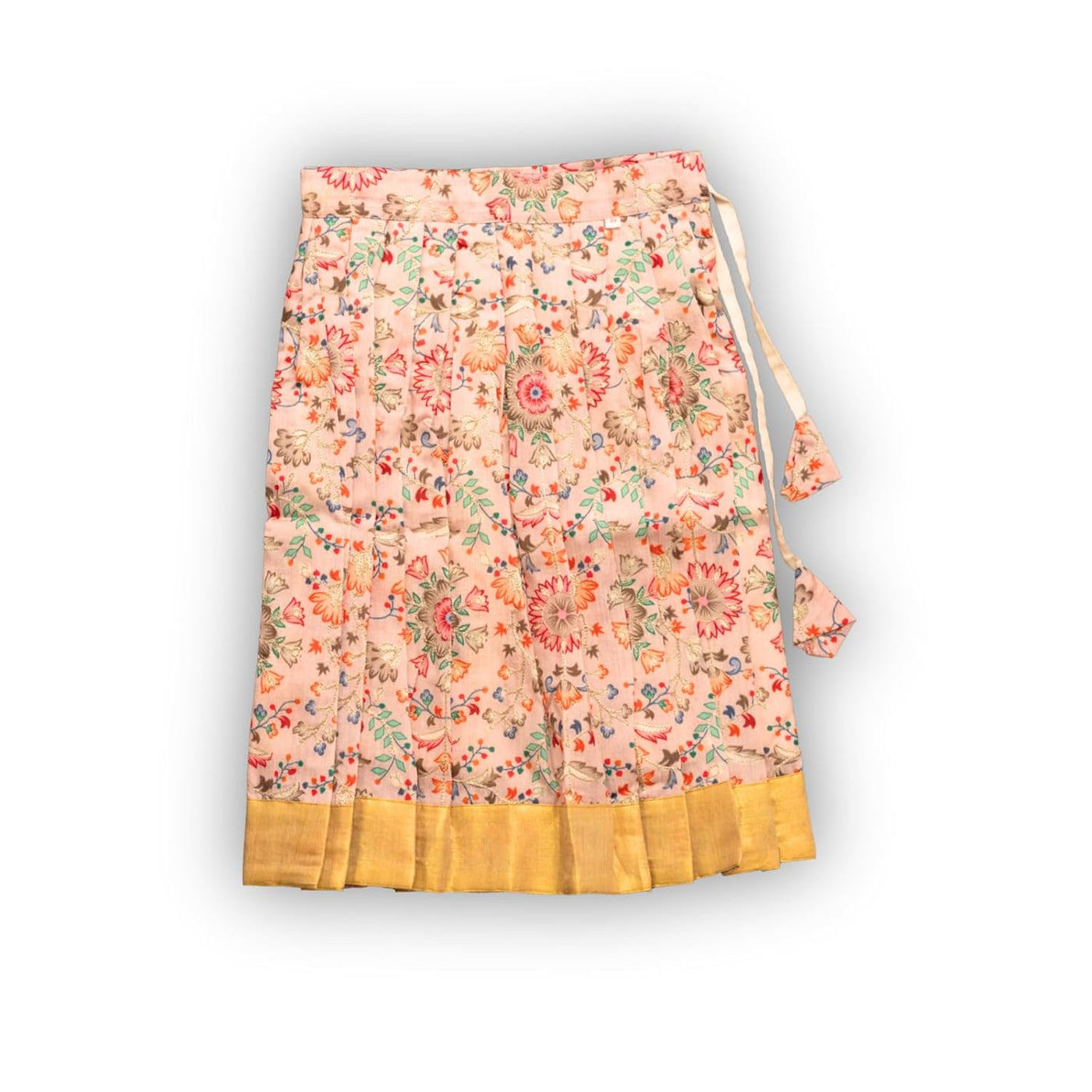 Skirt & Top Set for Girls: Traditional Onam Attire From NutsClothing | Peach Pink | Icy Blue| Pearl White